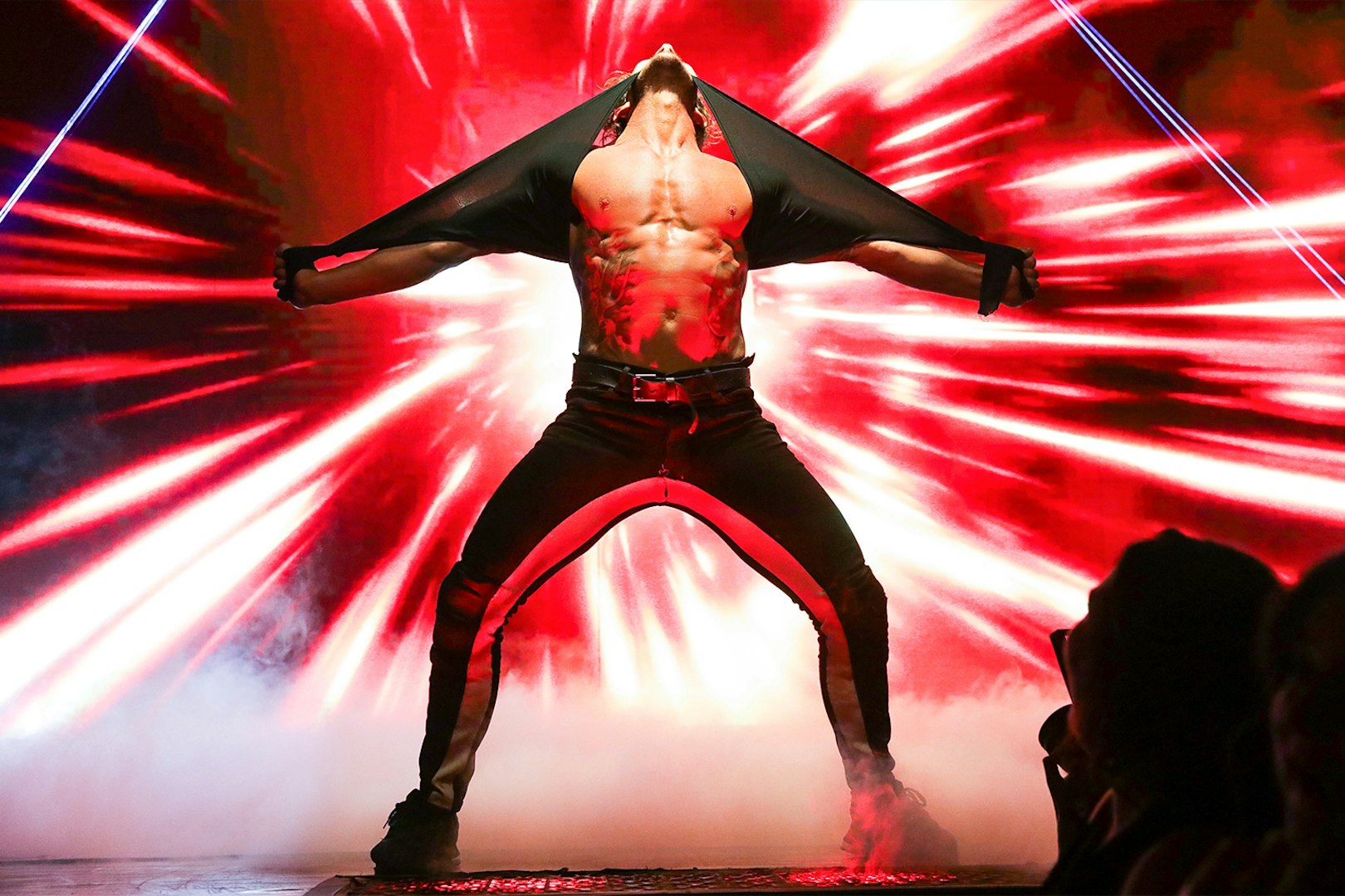 Performer on stage at Australia's Thunder from Down Under show.