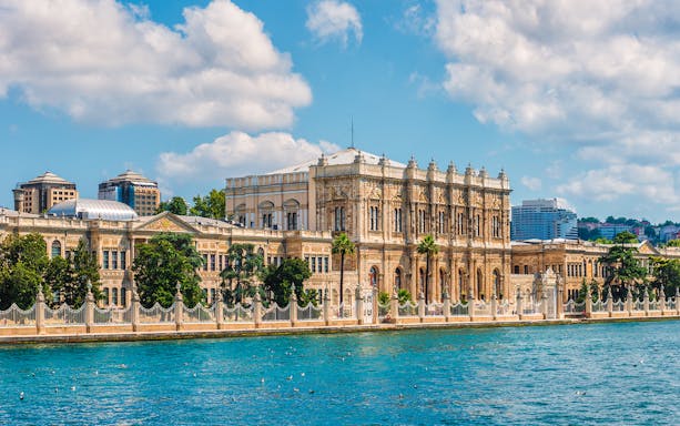 Dolmabahce Palace along the Bosphorus in Istanbul, Turkey.