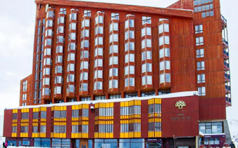 Hotel Puerta del Sol at Valle Nevado ski resort, Andes Mountains, Chile.