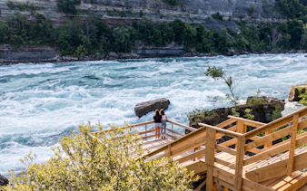 Viewing platform overlooking rapids at White Water Walk, Niagara Falls.