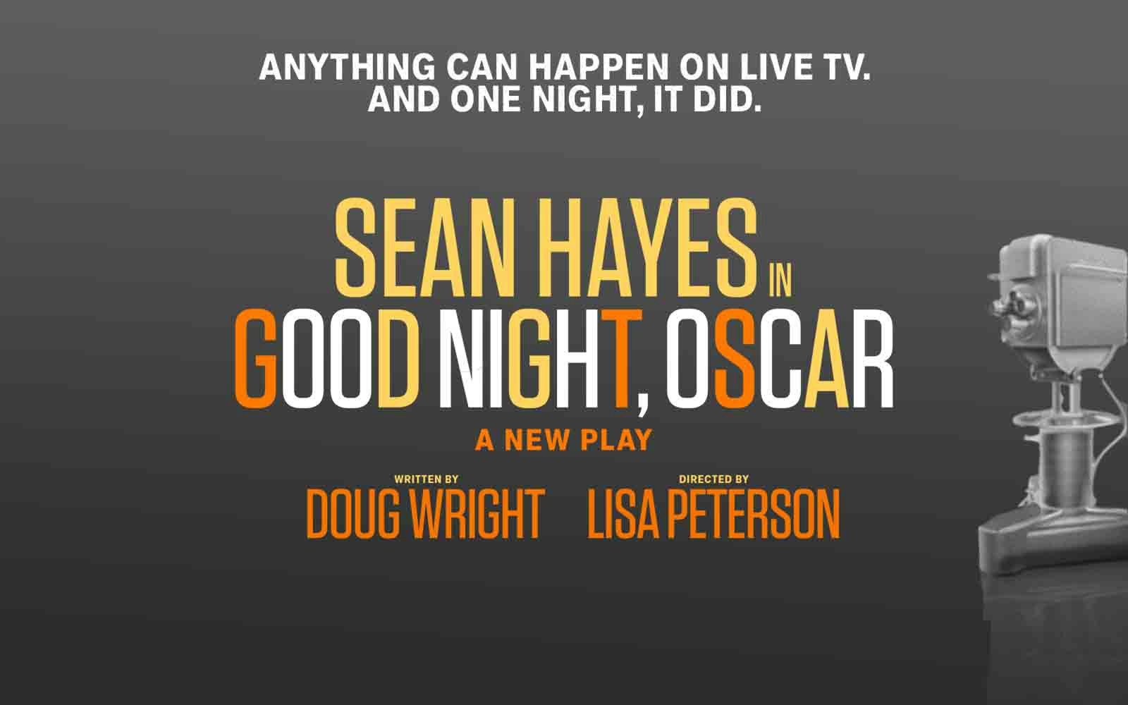Sean Hayes stars in "Good Night, Oscar," a new play by Doug Wright, directed by Lisa Peterson.