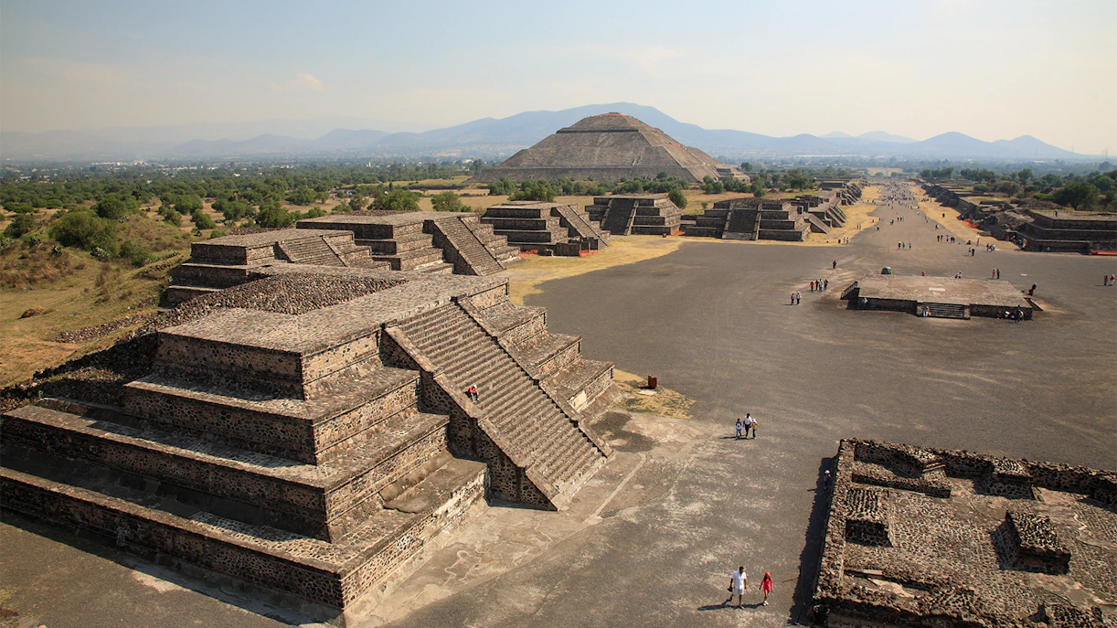 Teotihuacan Pyramids with Pyramid of the Sun in the afternoon, Mexico.
