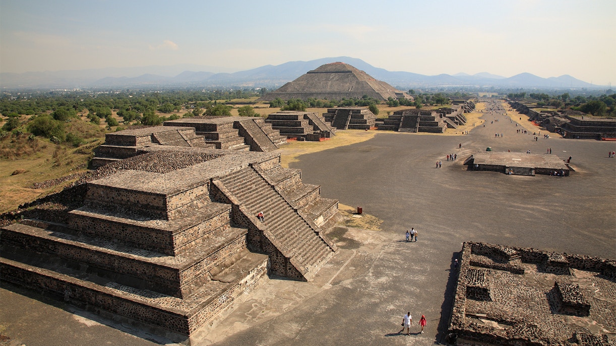 Teotihuacan Pyramids with Pyramid of the Sun in the afternoon, Mexico.