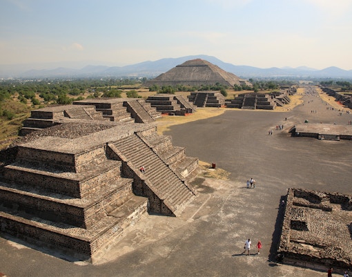 Teotihuacan Pyramids with Pyramid of the Sun in the afternoon, Mexico.