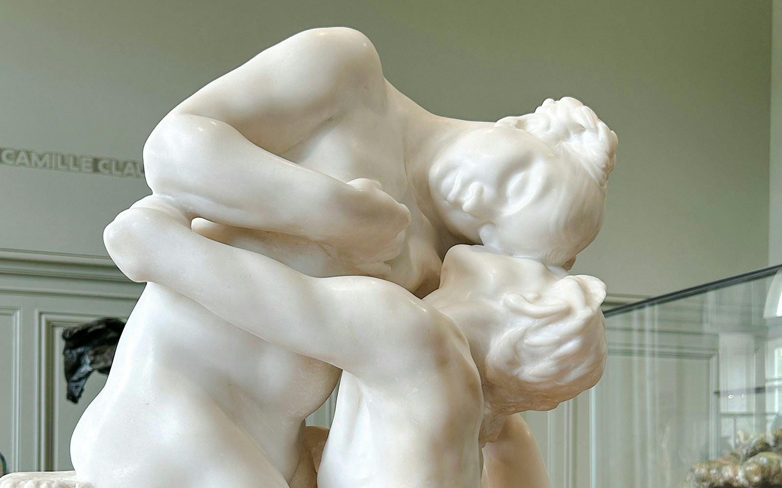 Sculpture of embracing figures by Camille Claudel at Rodin Museum, Paris.