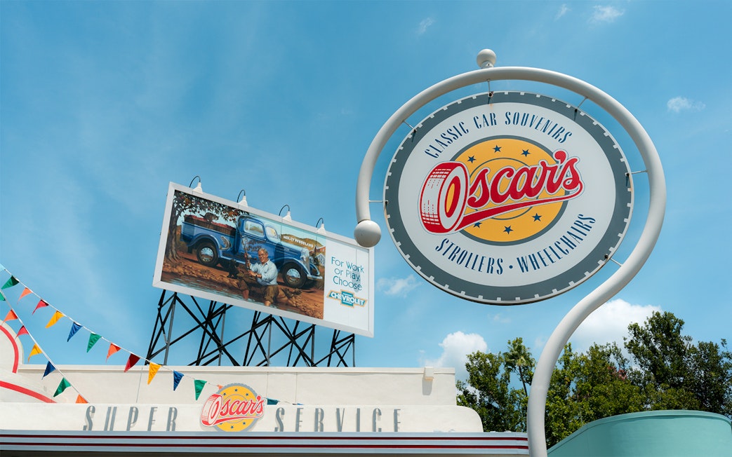 Oscar's Super Service sign at Disney's Hollywood Studios, Orlando.