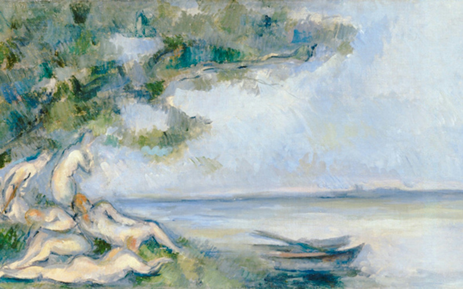 Cézanne's "Large Bathers" painting in Orangerie Museum, Paris, France.