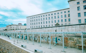Berlin Topography of Terror exhibit with remnants of the Berlin Wall.