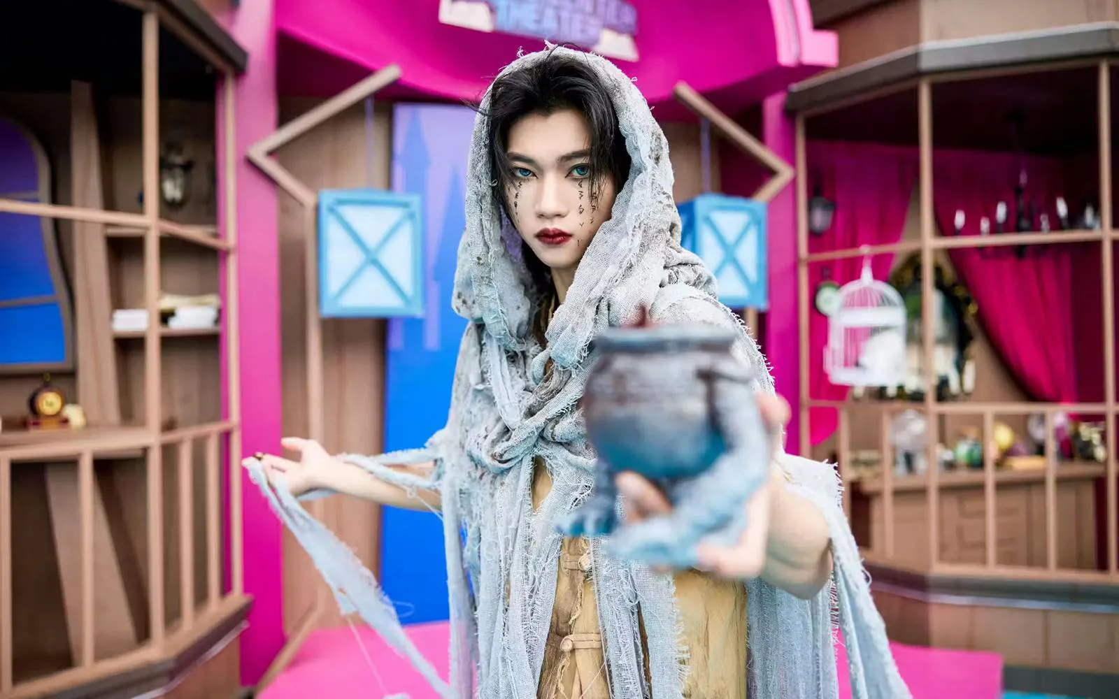 Young girl in costume at Window of the World theme park, Shenzhen, China.