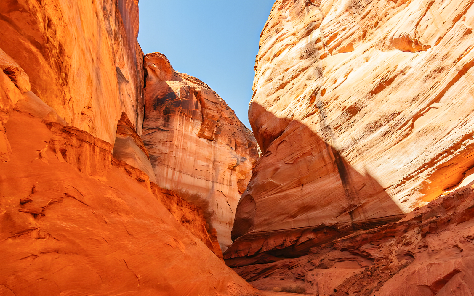 Kayaking through Antelope Canyon's red rock formations on Lake Powell.