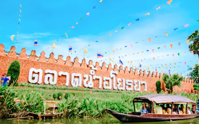 privat minibussutleie i bangkok med sjåfør til ayutthaya historiske park og flytende marked-1