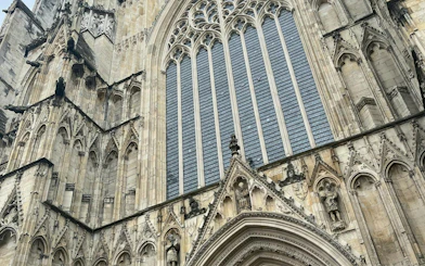 Gothic architecture of York Minster, part of York Murder Mystery game.