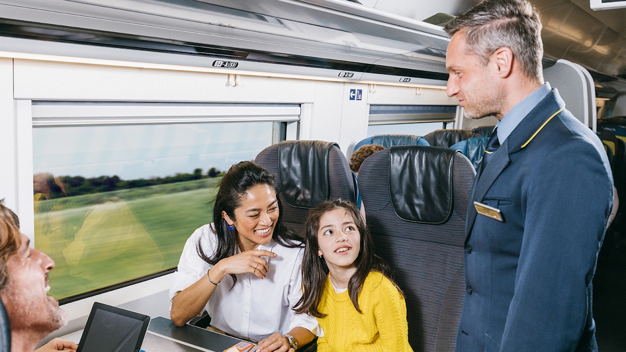Famiglia in treno in Svizzera
