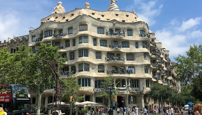 View of Casa Mila from across the street, Barcelona