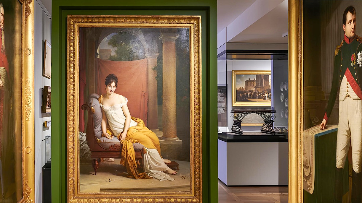 Carnavalet Museum exhibition with historical portraits and artifacts in Paris.