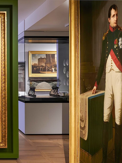 Carnavalet Museum exhibition with historical portraits and artifacts in Paris.