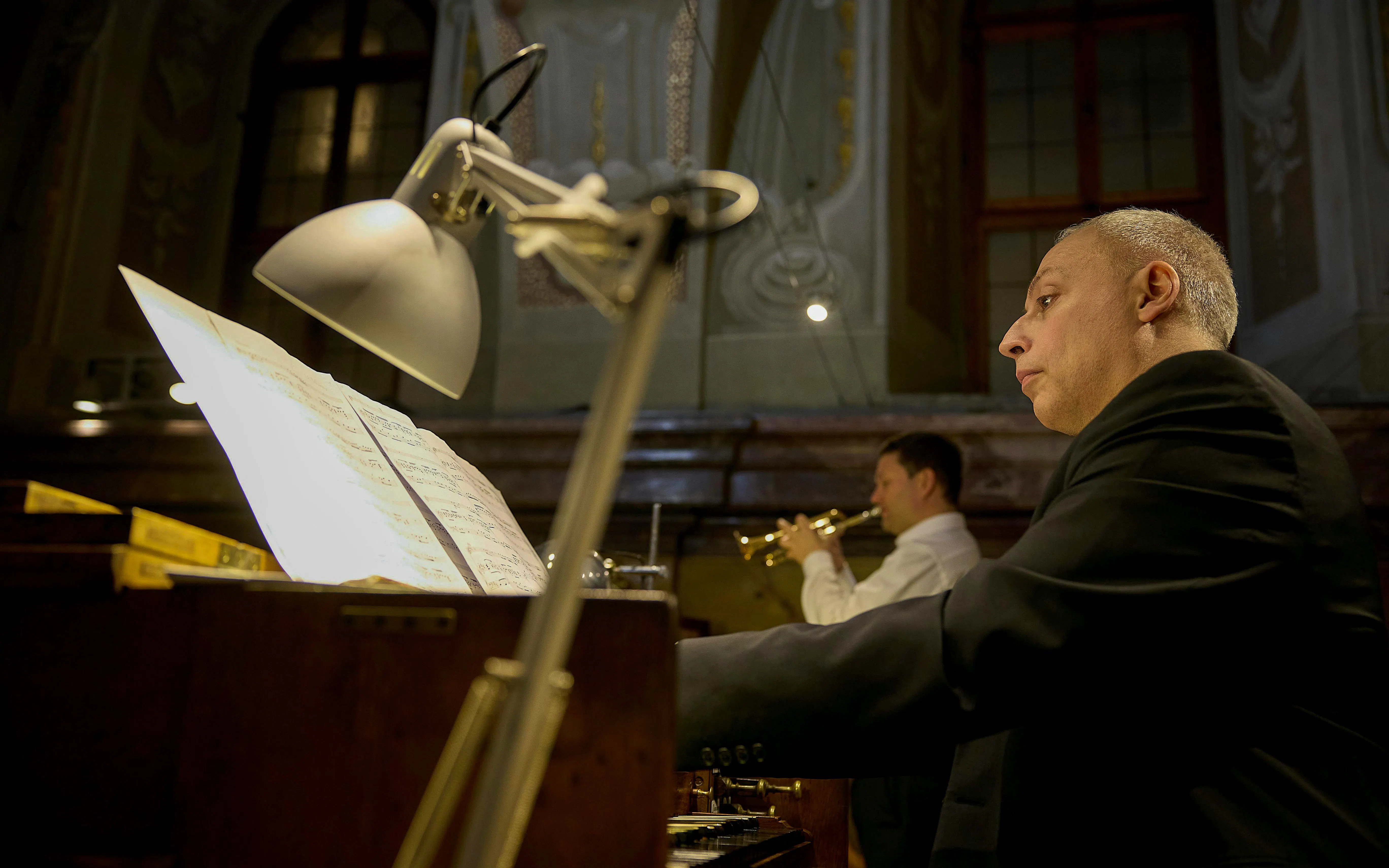 Musicians performing at Magic Trumpet Christmas Concert, St. Anne's Church, Vienna.