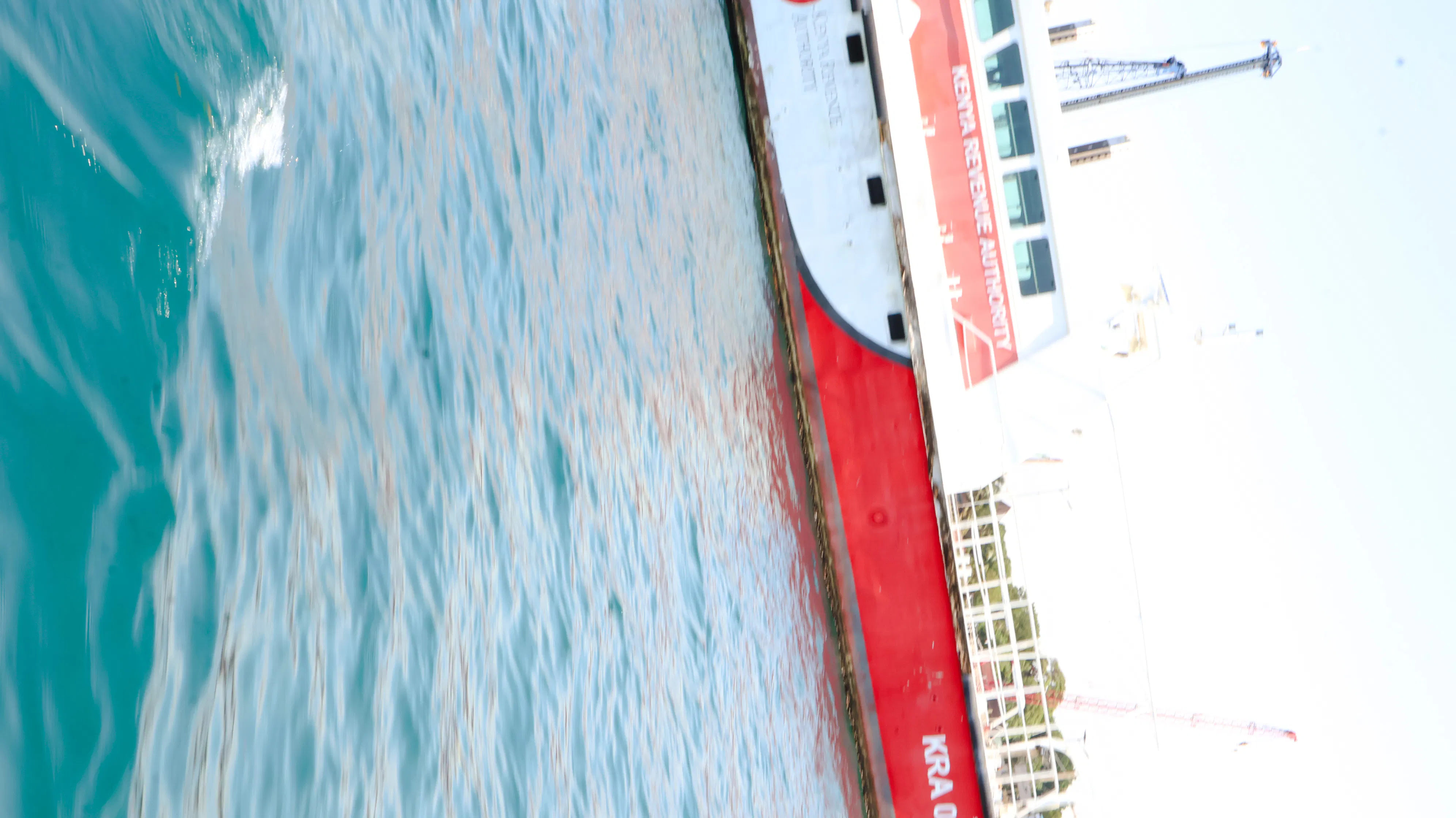 Boat docked at Wasini Island near Diani Beach, part of the Marine Park and Dolphin Watch tour.