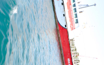 Boat docked at Wasini Island near Diani Beach, part of the Marine Park and Dolphin Watch tour.