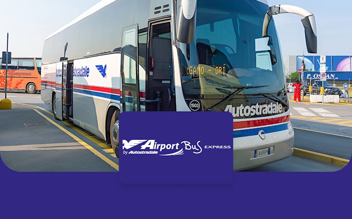 Airport bus at Malpensa Airport for Milan Central Station route.