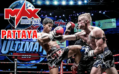 Muay Thai fighters in action at MAX Muay Thai Stadium Pattaya.