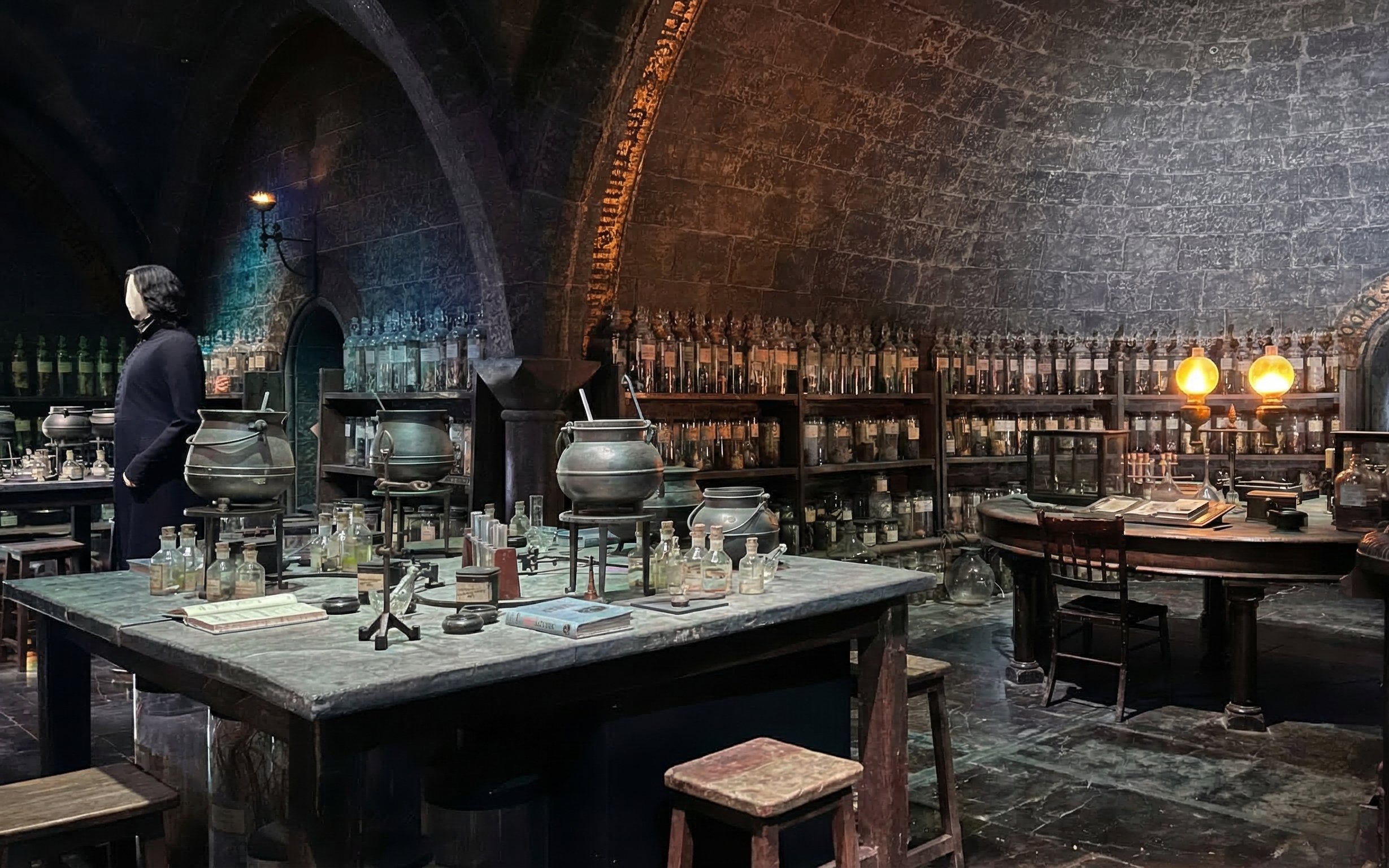 Potions classroom set from Harry Potter tour in London.