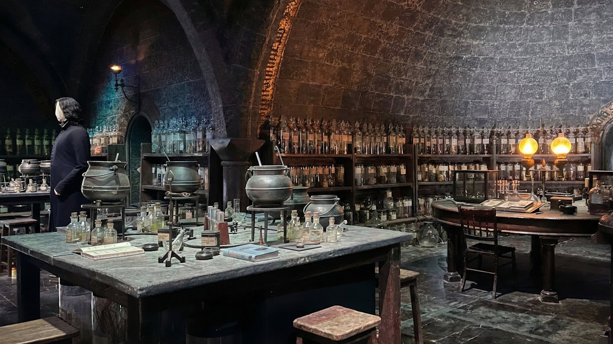 Potions classroom set from Harry Potter tour in London.