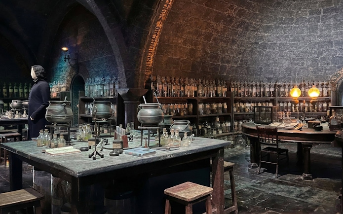 Potions classroom set from Harry Potter tour in London.