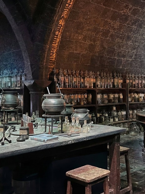 Potions classroom set from Harry Potter tour in London.