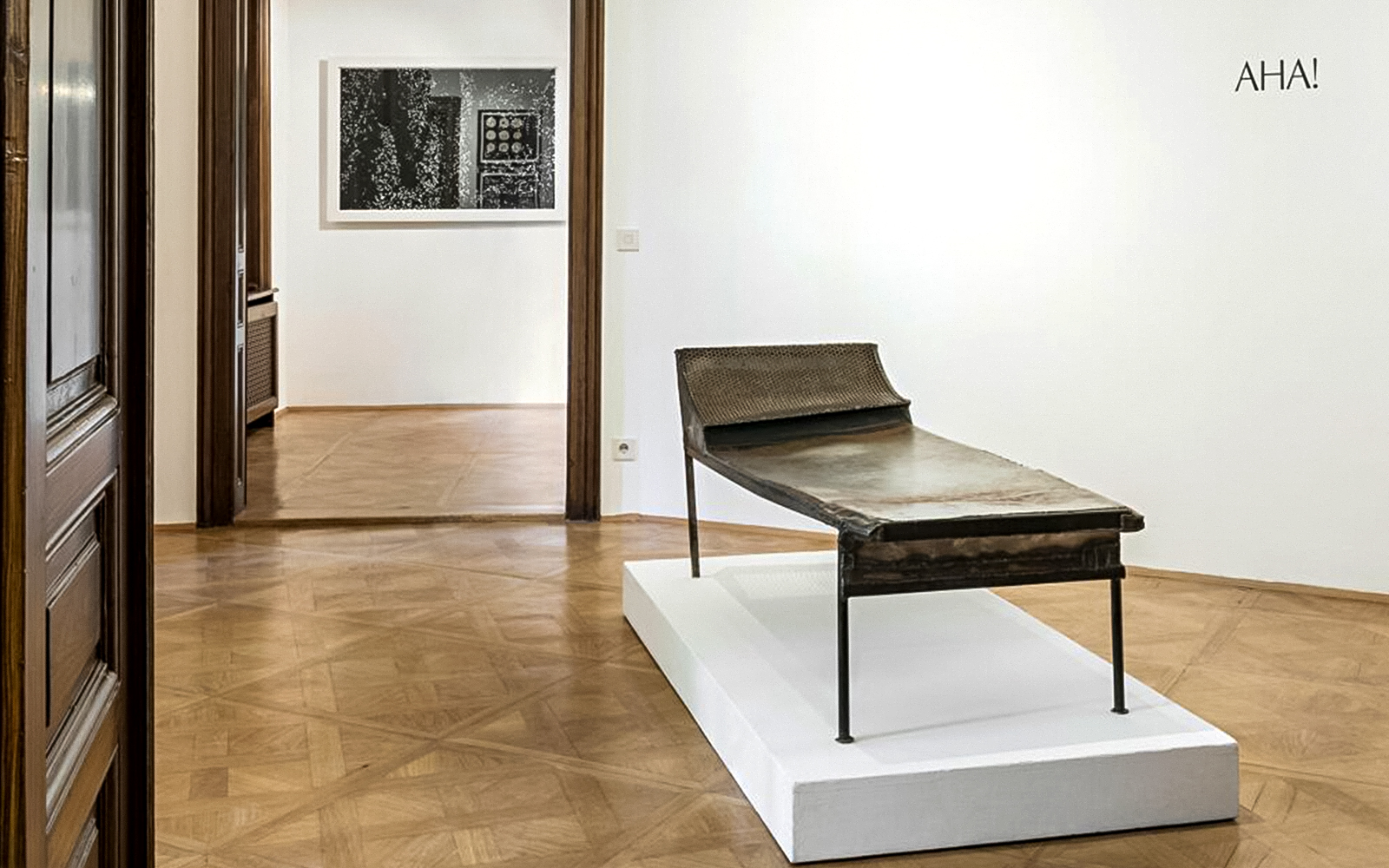 Exhibit of Sigmund Freud's couch at the Sigmund Freud Museum in Vienna, Austria.