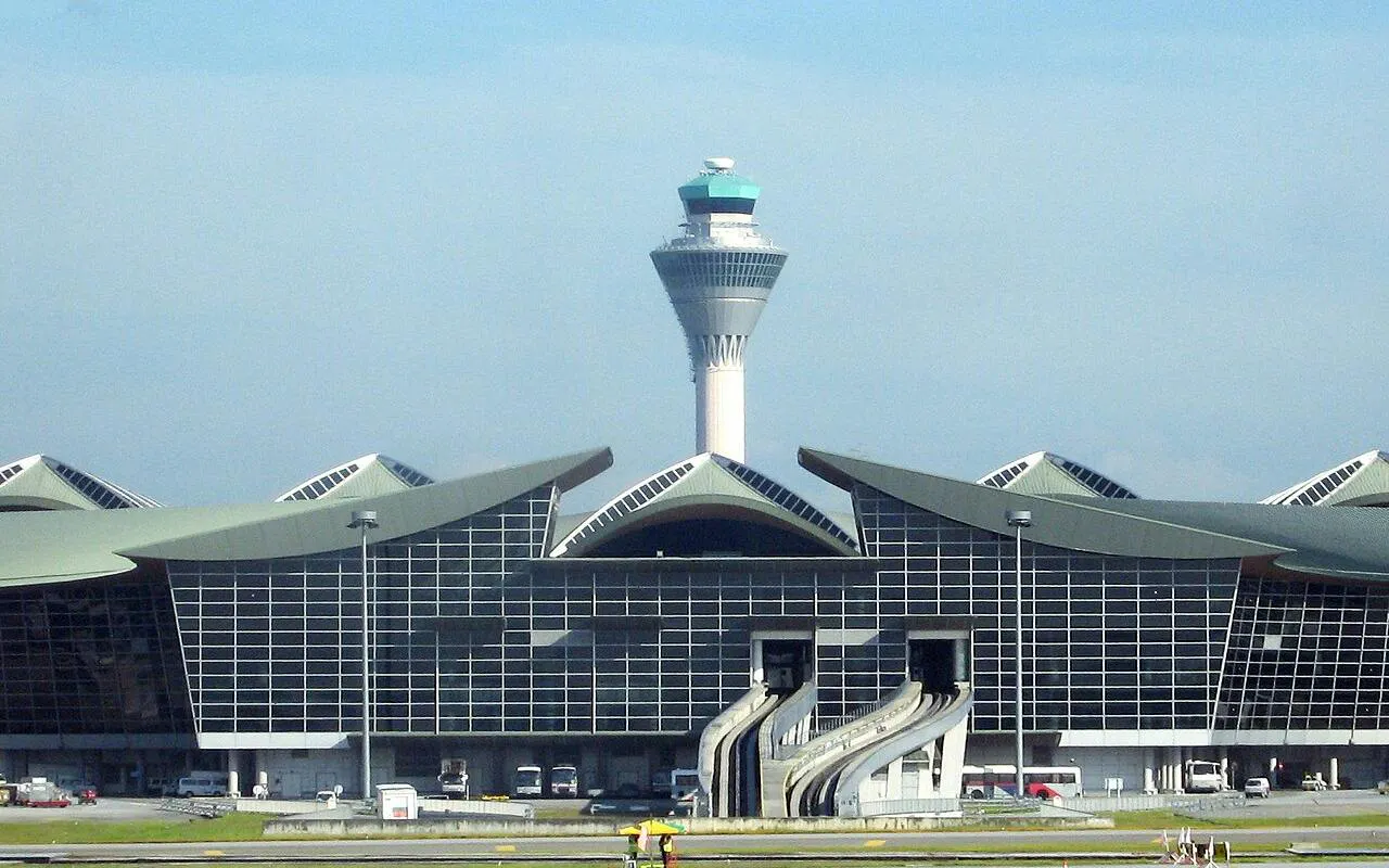 Control tower and terminal building at Kuala Lumpur International Airport.