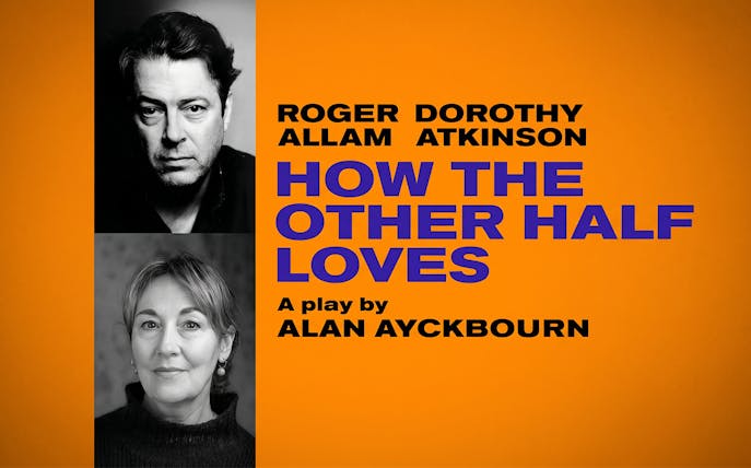 Promotional poster for the play "How the Other Half Loves" by Alan Ayckbourn.