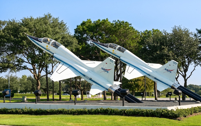 NASA jets display at Space Center Houston.