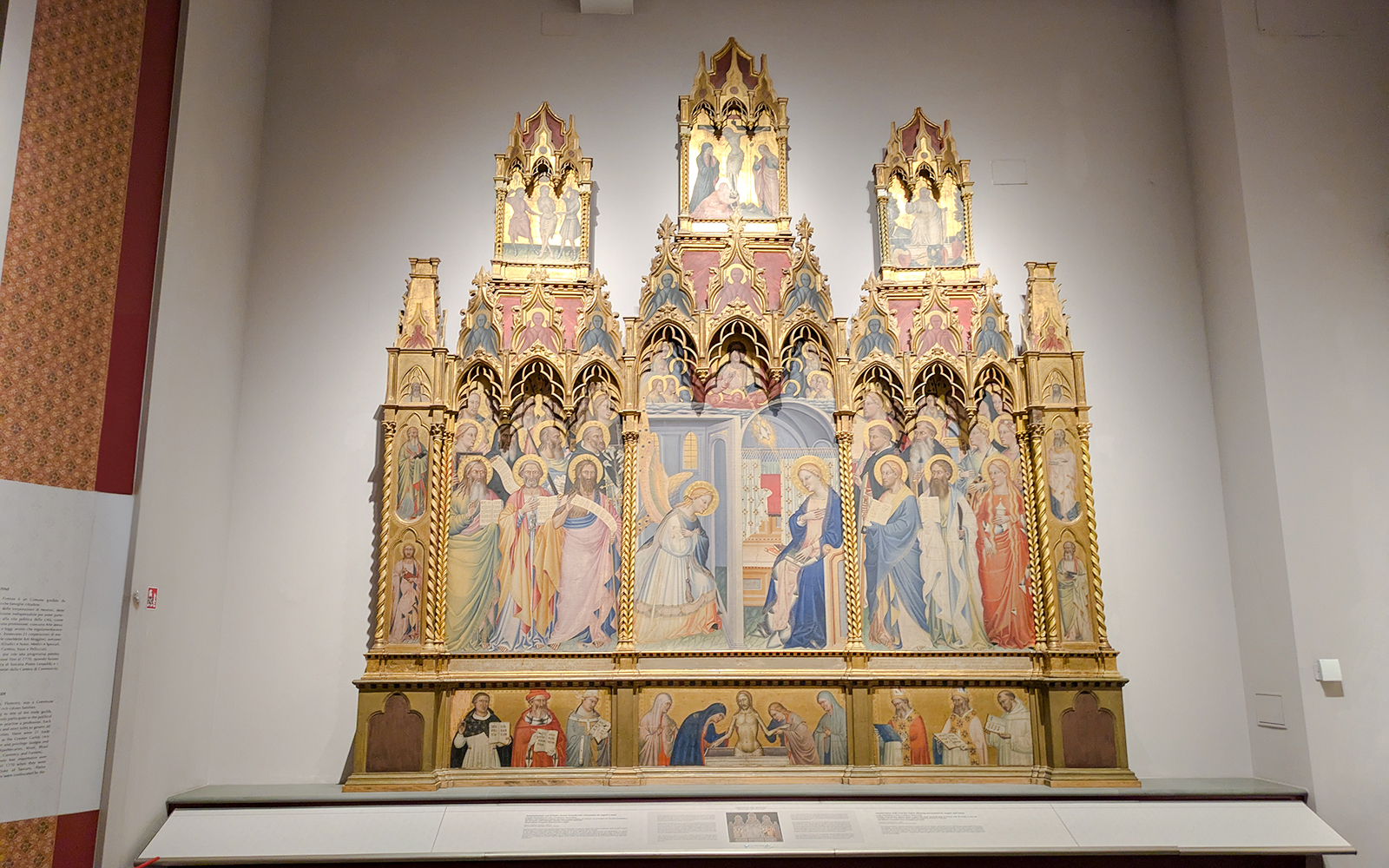 Annunciation with the Blessing Father altarpiece in Accademia Gallery, Florence.