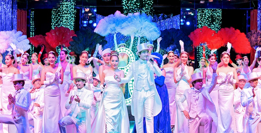 Artists performing at Calypso Cabaret show in Bangkok