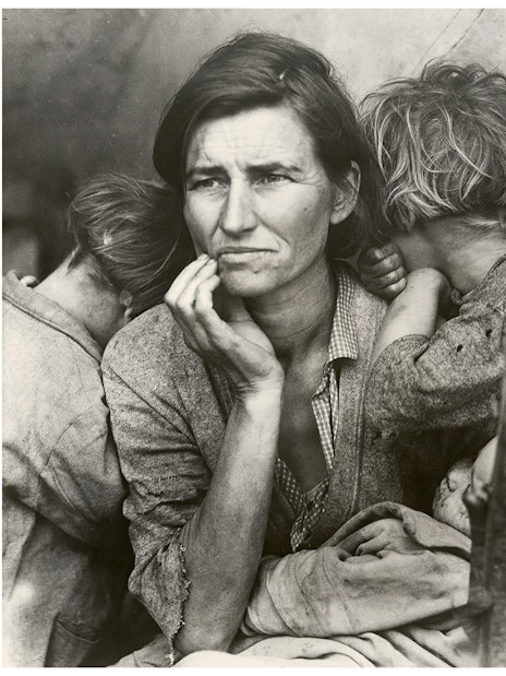Woman with children, part of Women Photographers (1900-1975) exhibition at National Gallery of Victoria.