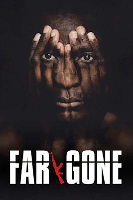 Far Gone West End show poster with layered face and hands design
