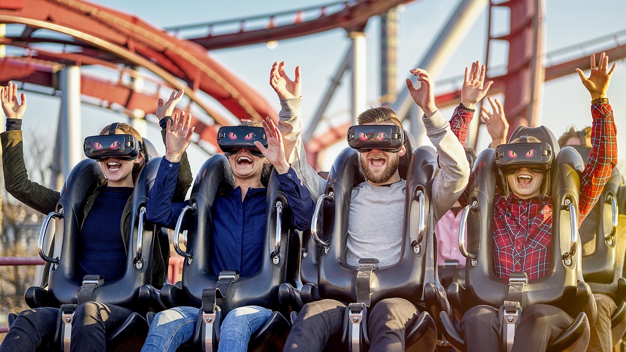 Tourist enjoying Demon ride at Tivoli Gardens