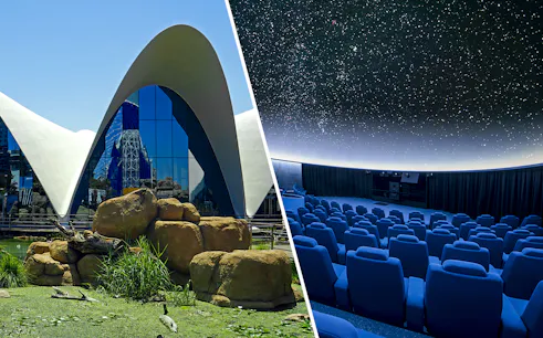 Oceanogràfic exterior and Hemisfèric planetarium interior in Valencia, Spain.