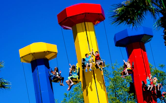 Children enjoying the Kid Power Tower ride at Legoland Florida.