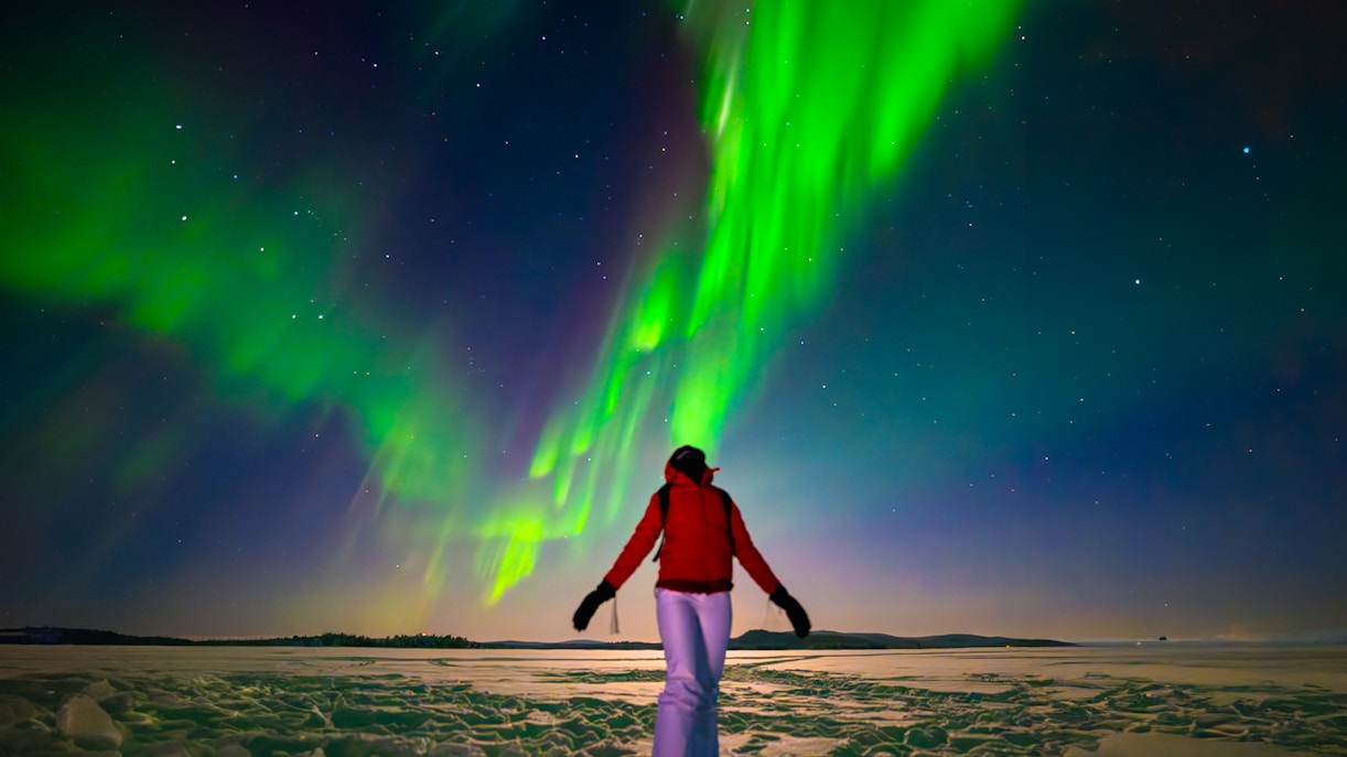 Person viewing Northern Lights