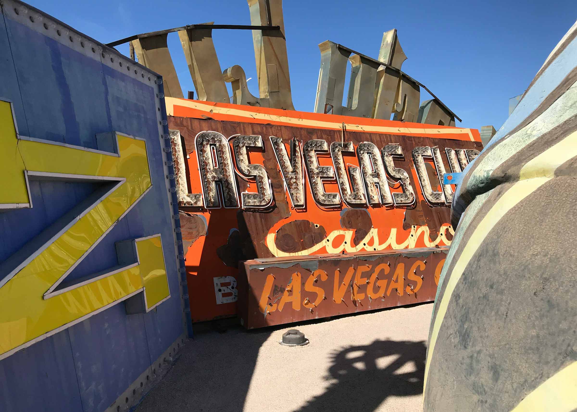 Las Vegas neon sign display at the Neon Museum in Nevada.