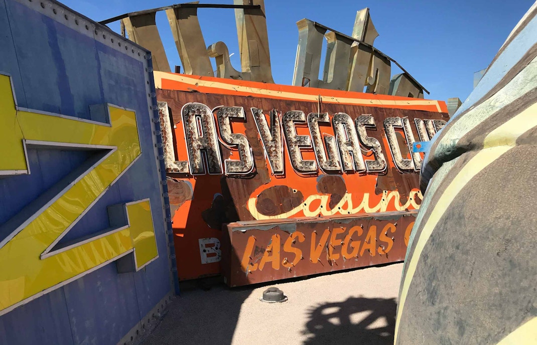 Las Vegas neon sign display at the Neon Museum in Nevada.