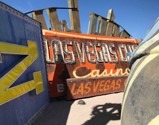 Las Vegas neon sign display at the Neon Museum in Nevada.