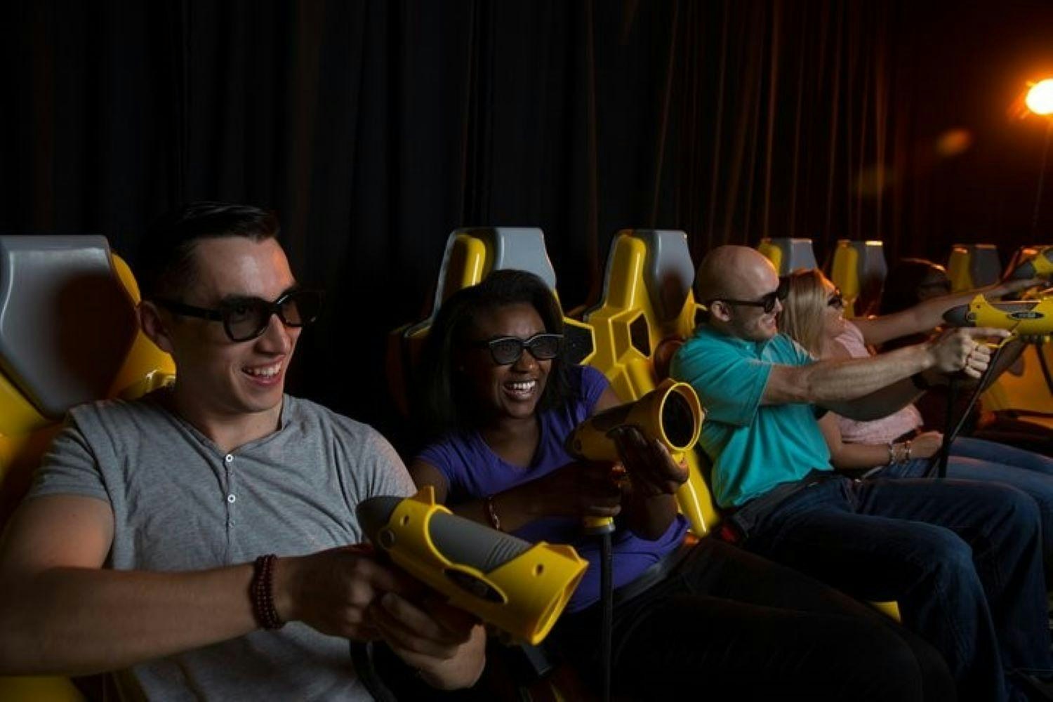 Guests enjoying a 3D gaming experience at Andretti Indoor Karting in Orlando.