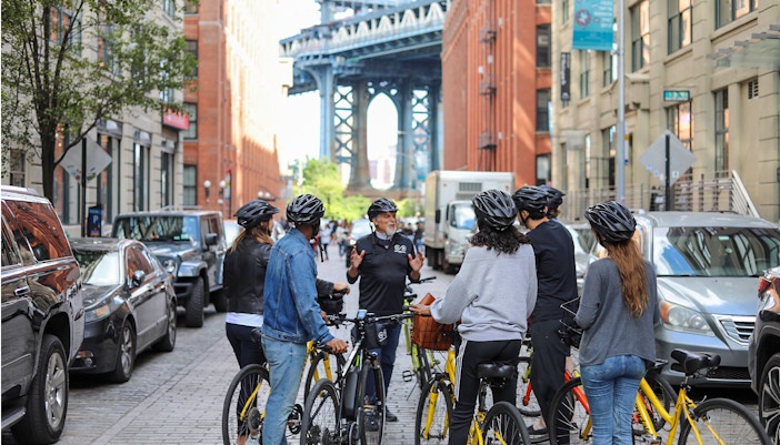Guests on a Bike tour with a guide - NYC Bike Tour
