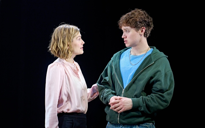 Two actors in a scene from the play "Inter Alia.