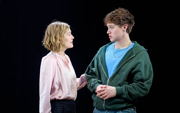 Two actors in a scene from the play "Inter Alia.