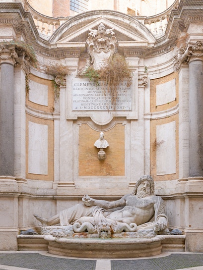 Statue of reclining river god at Roman Empire Museum, Rome.