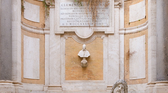 Statue of reclining river god at Roman Empire Museum, Rome.